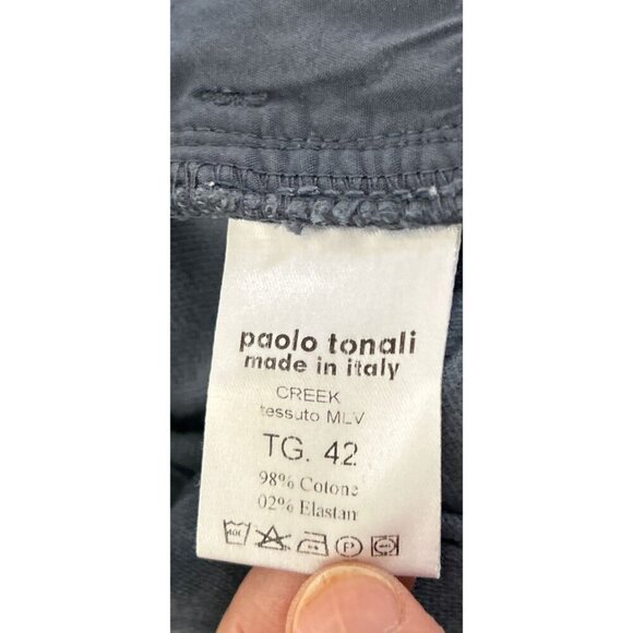 Paolo Tonali Corduroy Pants Made in Italy Blue Gray Size 42 - US 30 - Picture 7 of 7